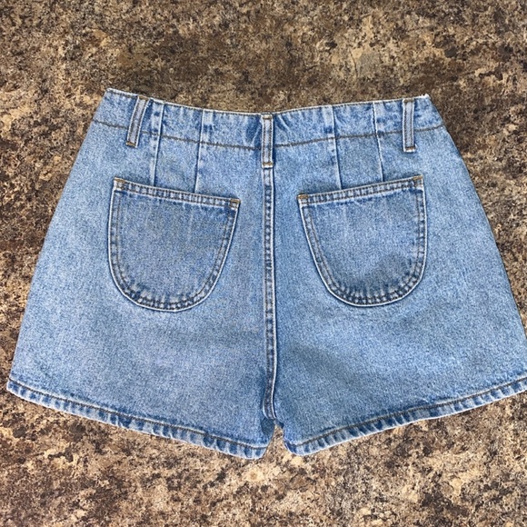 MODA INTL Vintage Y2K Lace Up Tie Side Zipper 100% Cotton Denim Shorts Size 27 - Picture 5 of 14